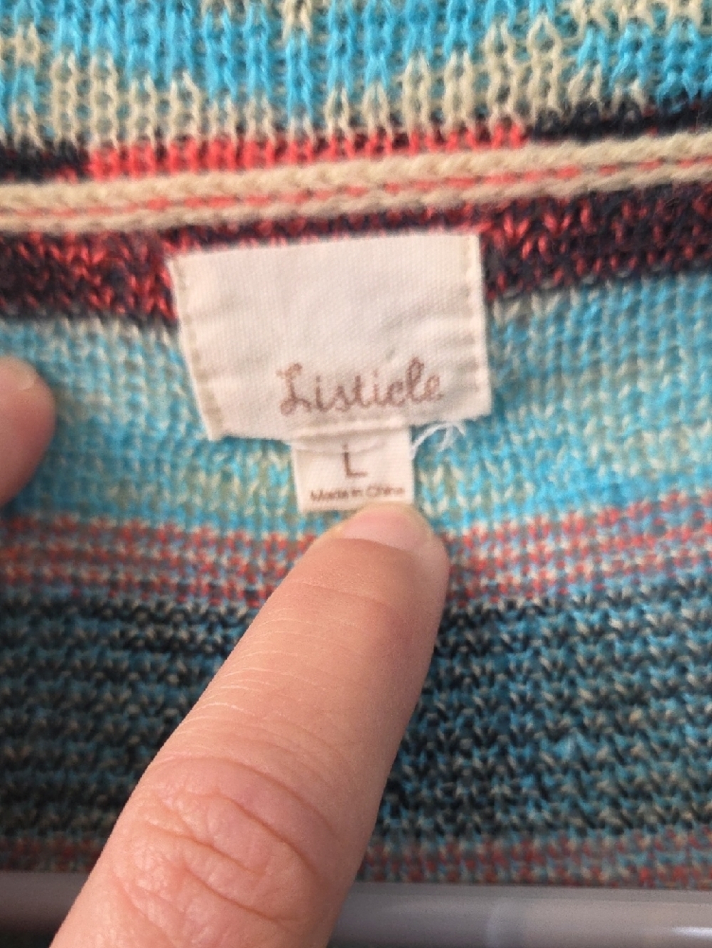 Listicle Turquoise Multi Aztec Open-Front Cardigan - Picture 2 of 6